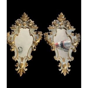 Coppia grandi appliques in legno