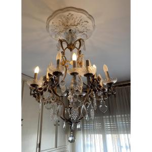 Lampadario in cristallo di Boemia veneziano 12 luci 