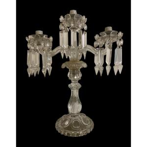 Candelabro a tre luci in cristallo di baccarat