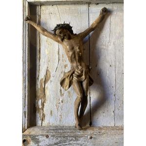 antico cristo XVIII Secolo in legno policromo
