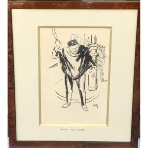 The Grumpy Policeman, Théodore Van Elsen, Drawing 1930s