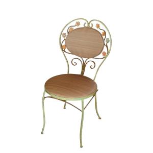 Suite Of 6 Painted Wrought Iron Chairs