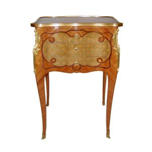 Louis XV Style Coffee Table In Marquetery Signed Paul Sormani