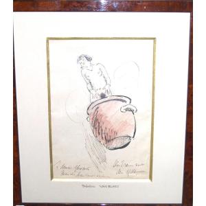 The Woman And The Cauldron, Théodore Van Elsen, Drawing 1930s