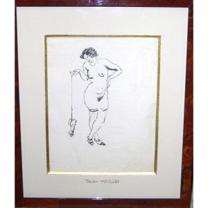 The Yoyo Of His Ladies, Théodore Van Elsen, Drawing 1930s