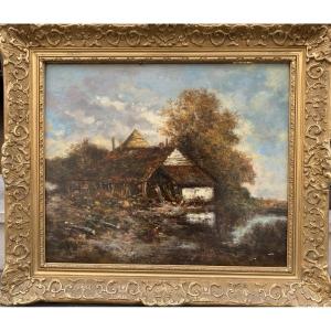 La Grange, Signed Jean Charles Cazin, Barbizon School