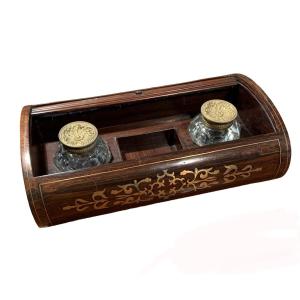 Inkwell In Marquetry Napoleon III Period
