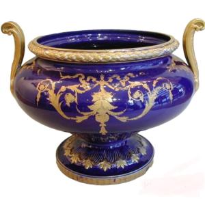 Blue And Gold Porcelain Planter