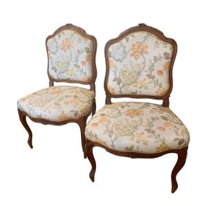Pair Of Louis XV Style Beechwood Chairs