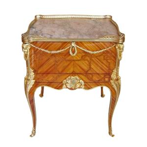 Important "table De Salon" In Rosewood Marquetry