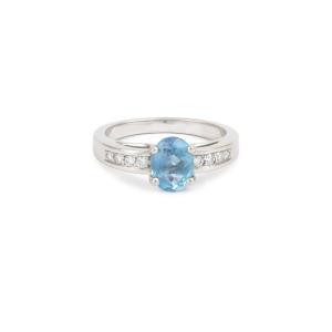 1.60 Carats Topaz Diamonds 18 Carats White Gold Ring