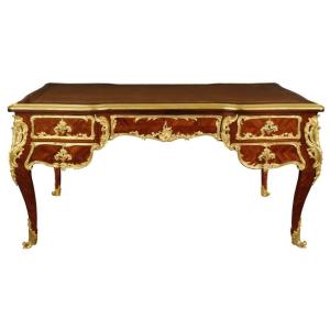Louis XV Style Flat Desk Stamped François Linke