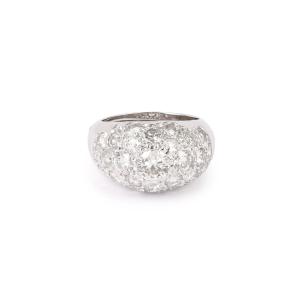 2.20 Carats Diamond 18 Carats White Gold Band Ring