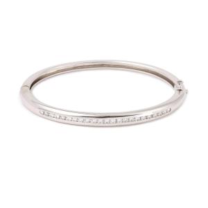 1 Carat Diamonds 18 Carats White Gold Band Bracelet