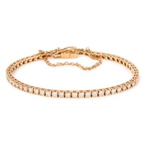 2.85 Carats Diamonds 18 Carat Rose Gold Tennis Bracelet