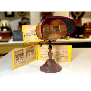 "mexican" Viewer With 3 Stereo Maps Of The Ruins Of The Commune Paris 1871