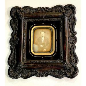 Enhanced Daguerreotype Of An Elegant Young Person Circa 1850