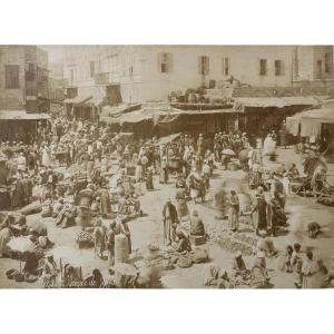 Felix Bonfils (1831-1885) Jaffa Bazaar Signed C.1870 Vintage Photograph Albumen Print