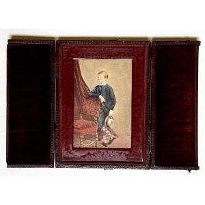 Jabez Hugues Portrait Of English Nobility Union Case C.1860 Painted Photograph