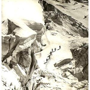 Ferrier And Soulier Glass Plate Stereo View "mont Blanc Ascent" Circa 1875 Vintage Photo