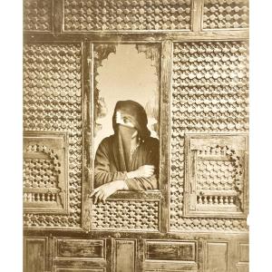 The Zangaki Brothers (act 1860-1890) Woman At Her Window C.1870 Albumen Print Photograph