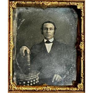 Daguerreotype Man With Book In Union Case Circa 1845 Photograph