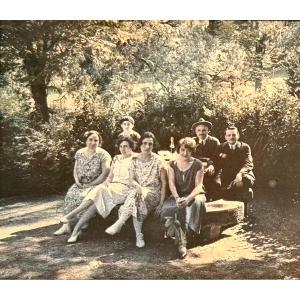 Autochrome Glass Plate Stereoscopic View "pic Nic Au Champagne" C.1930 Photograph