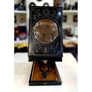 Mono Graphoscope In Blackened Wood With Decoration Of Scrolls And Leaves Circa 1890