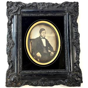 Full Plate Daguerreotype Napoleon III Frame Vintage Photograph Circa 1850