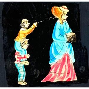 "the Rascals", A Mechanism Plate For A Magic Lantern, C.1850