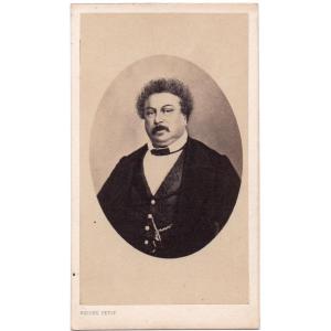 Alexandre Dumas Cdv By Pierre Petit Circa 1860 Vintage Albumen Print Photograph