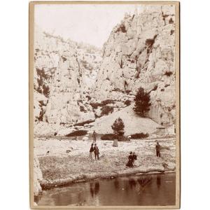 The Calanques By Adolphe Lezer. Signed Albumen Print, Vintage Photograph Circa 1897