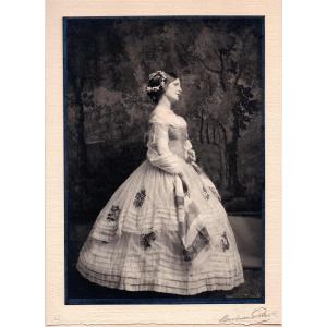 Model In Period Costume, Signed By Bertram Park. Vintage Silver Gelatin Print. 