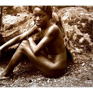 Positive Glass Plate, Stereoscopic Nude C.1925 Photograph