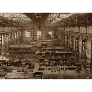 Locomotive Workshop Circa 1923 Vintage Silver Gelatin Print Photograph