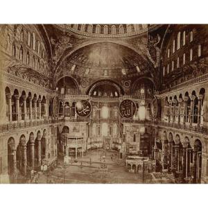 Felix Bonfils "hagia Sophia, Constantinople" Circa 1875 Vintage Albumen Print Photograph