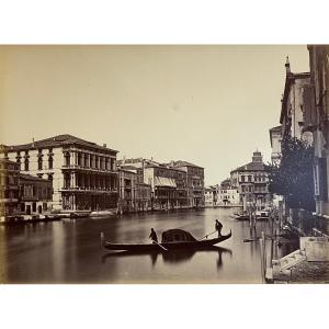 Carlo Naya, Grand Canal, Venice, Italy C. 1880 Vintage Albumen Print Photograph