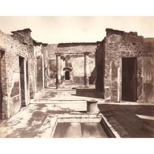 Giorgio Sommer (1834-1914), La Casa Del Poeta Tragico, Pompei C. 1870 Vintage Albumen Print