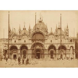 Carlo Ponti (att.à), Saint Mark's Basilica, Venice C.1870 Vintage Albumen Print Photograph