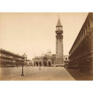 Carlo Ponti (1823-1893), Saint Mark's Square, Venice C.1870 Vintage Albumen Print, Photograph