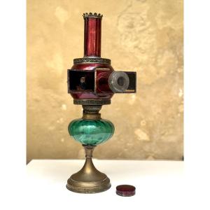 Lapierre Ball Lampascope On Oil Lamp Circa 1870 Magic Lantern