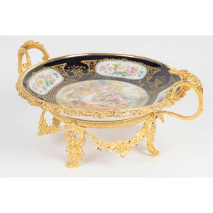 Sèvres Porcelain Cup, Gilt Bronze Mount