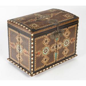 Andalusian Cabinet In Marquetry Wood – Late 19th Century