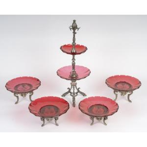 Ruby Crystal And Silver Bronze, Circa 1890/1900 - Halphen & Baccarat