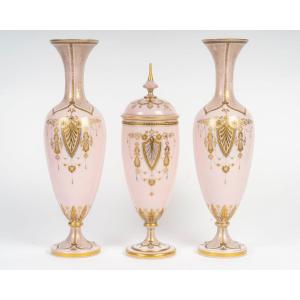 Pink Opaline Vases, Louis XVI Style – Late 19th Century