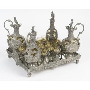 Brass Liqueur Service - Napoleon III Period, Louis XV Style