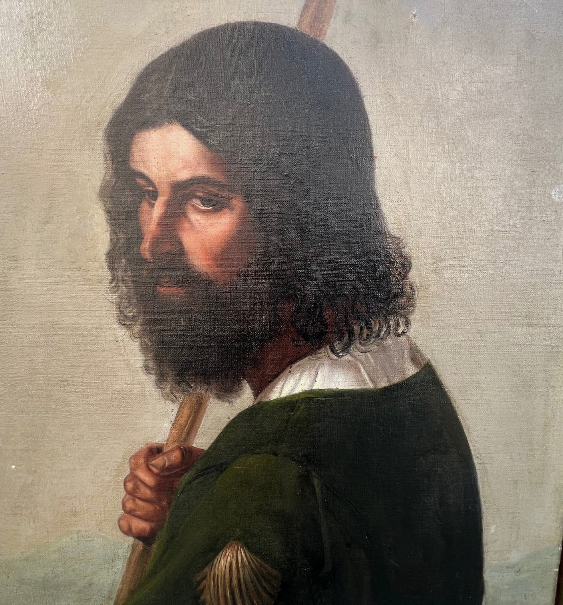 Antico dipinto del XVII secolo scuola Spagnola-photo-4