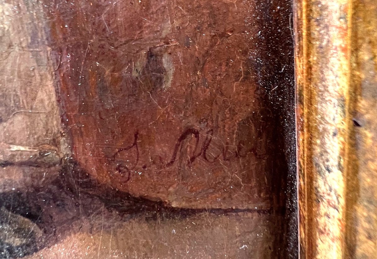 ANTICO DIPINTO FIAMMINGO DEL XVIII SECOLO-photo-3