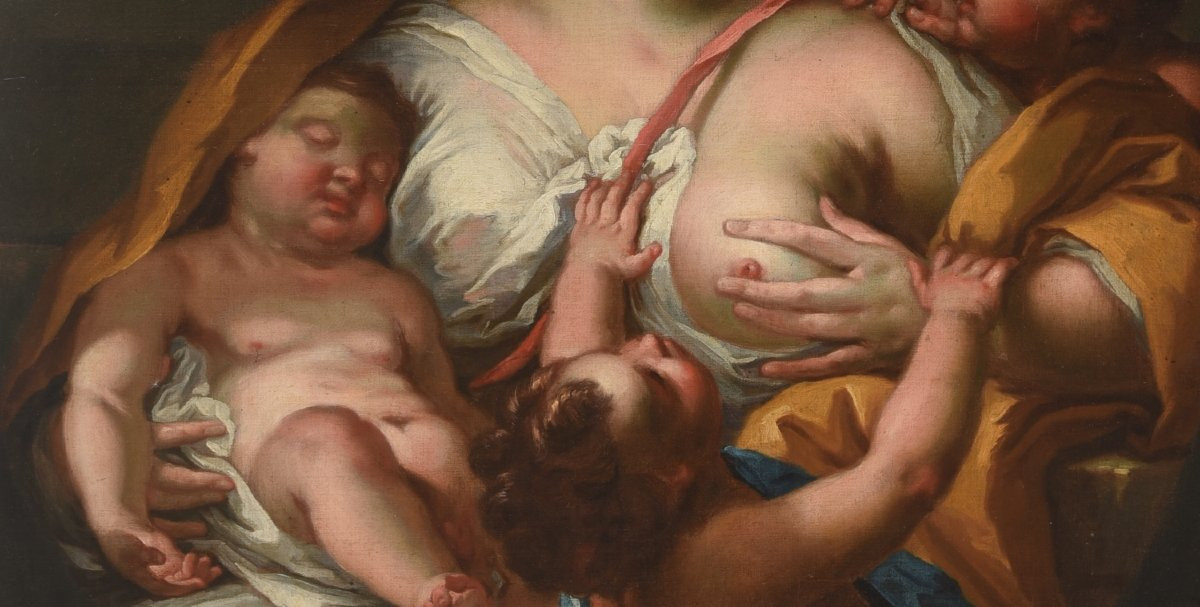 ANTICO DIPINTO DEL XVII SECOLO SCUOLA ITALIANA-photo-3