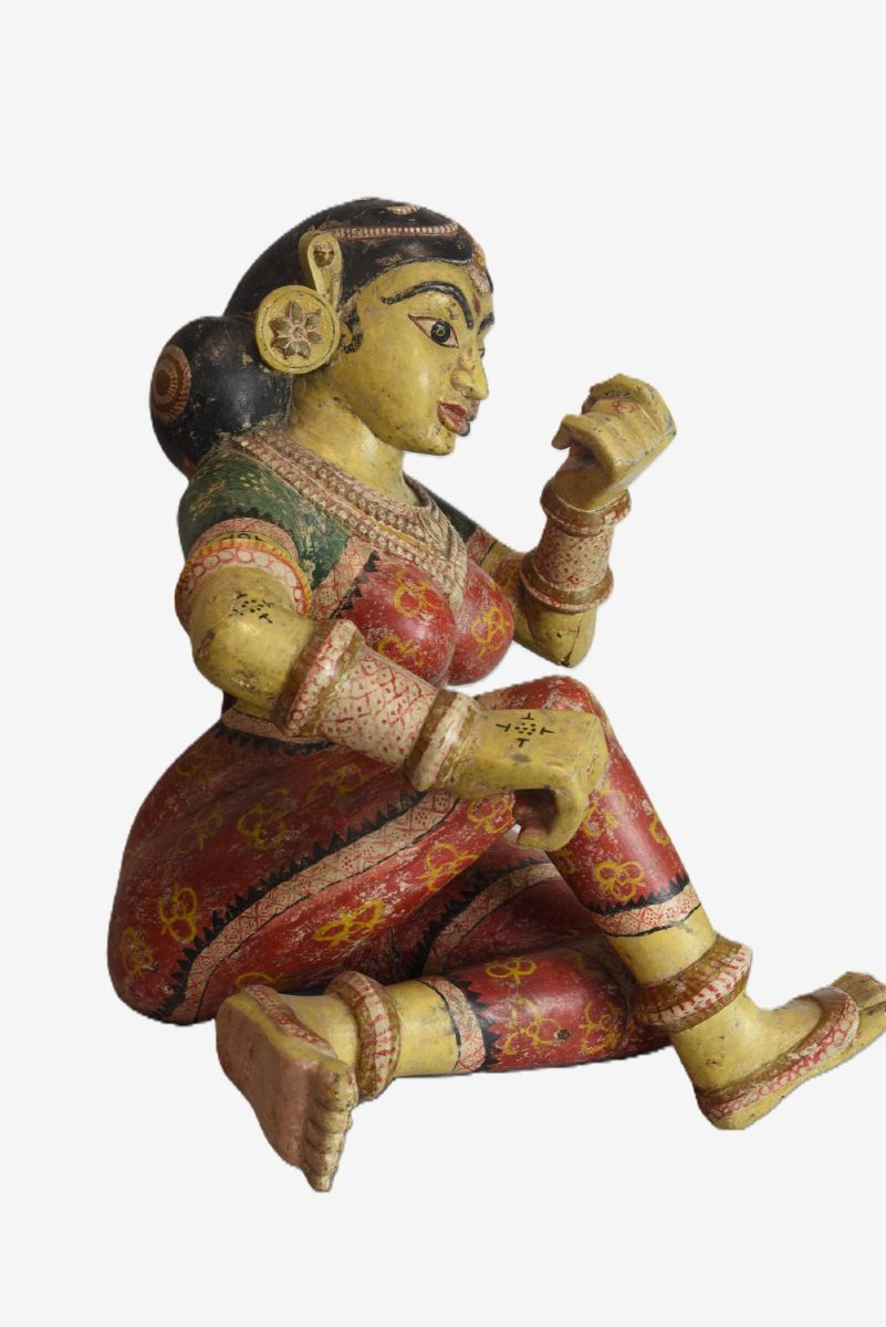 Statua in legno di tradizione popolare India occidentale fine 1800-photo-2
